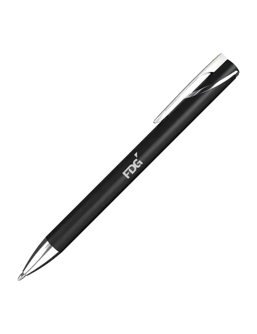 Black/Chrome HyperNova Ballpoint Pen - Black Ink w/FDG Logo