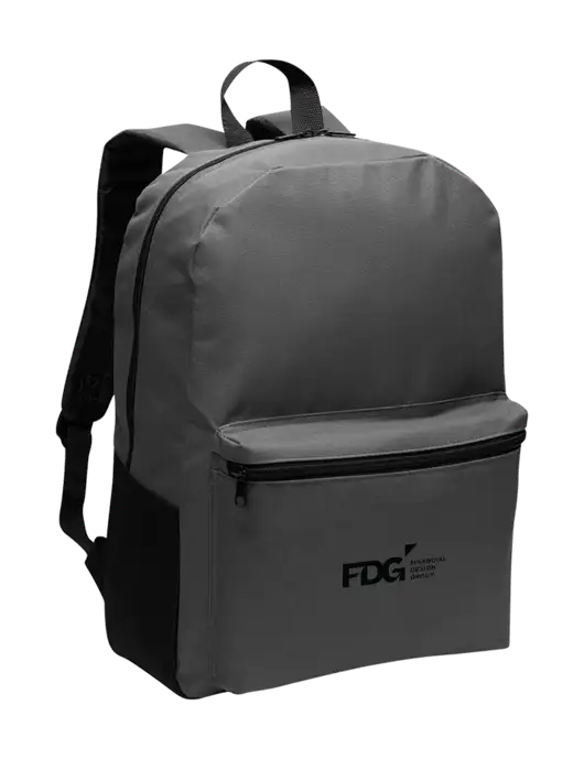 Casual Dark Charcoal Lightweight Laptop Backpack w/FDG Logo