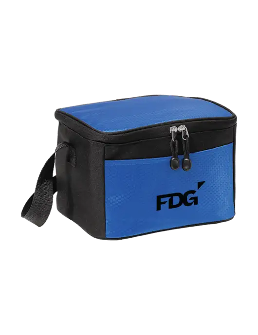 6 Can Twilight Blue/Black Cube Cooler w/FDG Logo