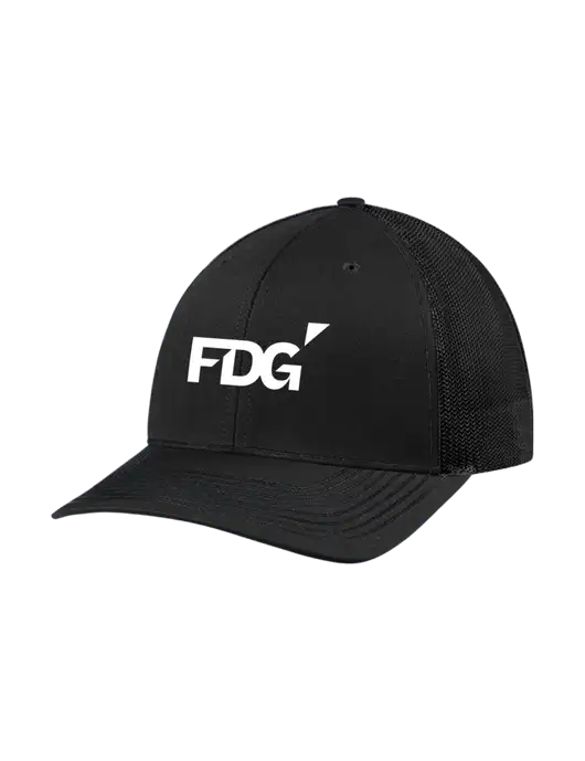 Richardson Adjustable Snapback Original 112 Trucker Cap Black w/Black Mesh w/FDG Logo