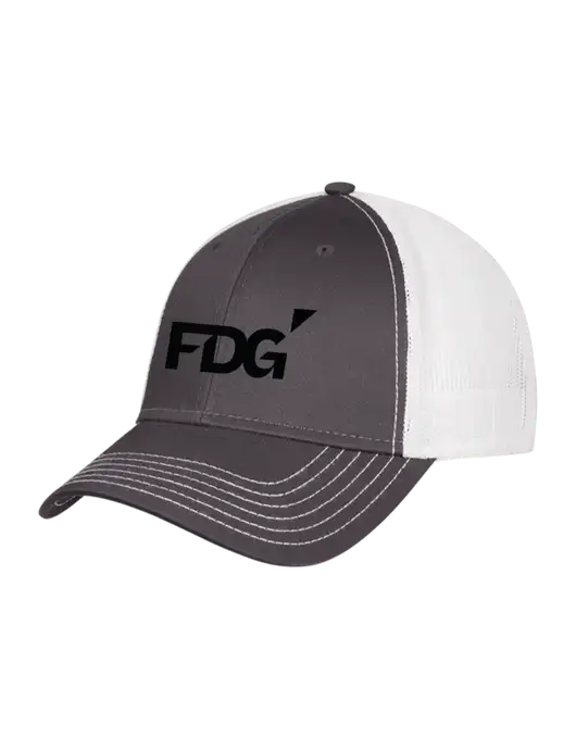 Dark Grey/White Mesh Trucker Cap Snap Back w/FDG Logo