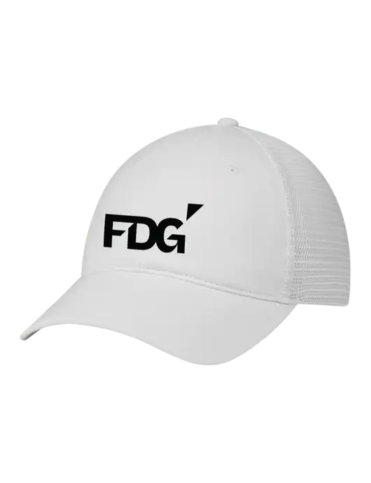 Richardson 111 Garment Washed Trucker Cap White w/White Mesh w/FDG Logo