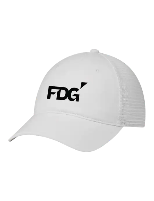 Richardson 111 Garment Washed Trucker Cap White w/White Mesh w/FDG Logo
