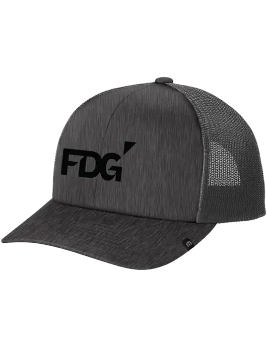 TravisMathew Very Dark Grey Heather Cruz Trucker Cap w/FDG Logo