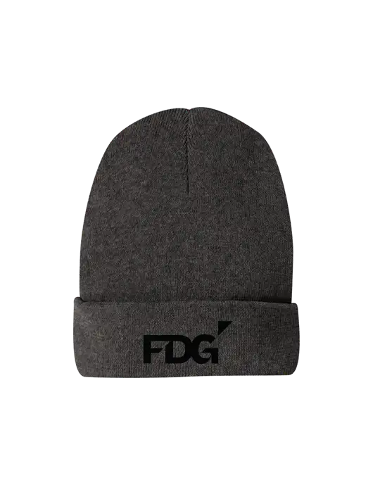Recycled Charcoal Heather Beanie w/FDG Logo