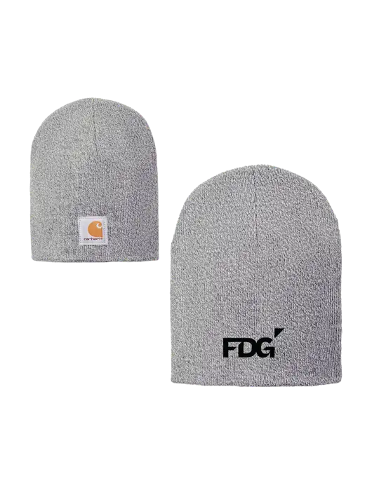 Carhartt Light Grey Heather Acrylic Knit Hat w/FDG Logo