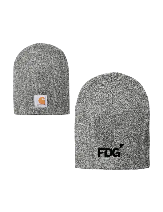 Carhartt Medium Grey Heather Acrylic Knit Hat w/FDG Logo