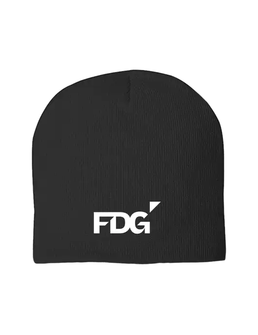 Solid Black Element Knit Beanie w/FDG Logo