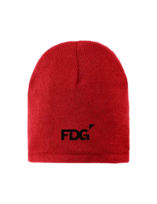 Red Fleece-Lined Beanie Cap w/FDG Logo