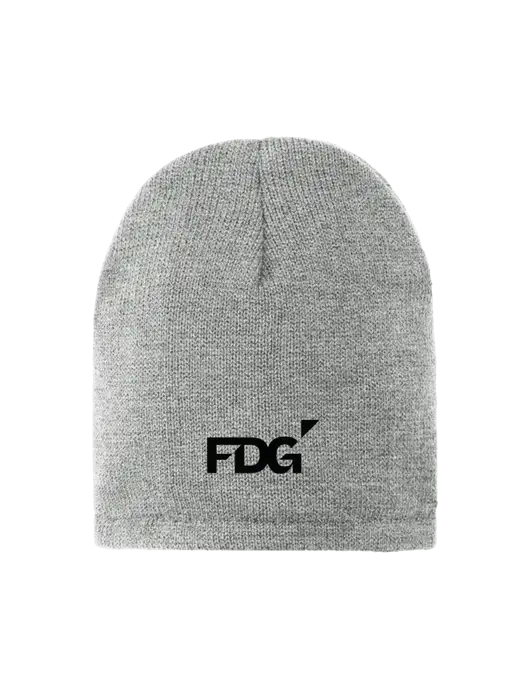 Dark Medium Grey Fleece-Lined Beanie Cap w/FDG Logo