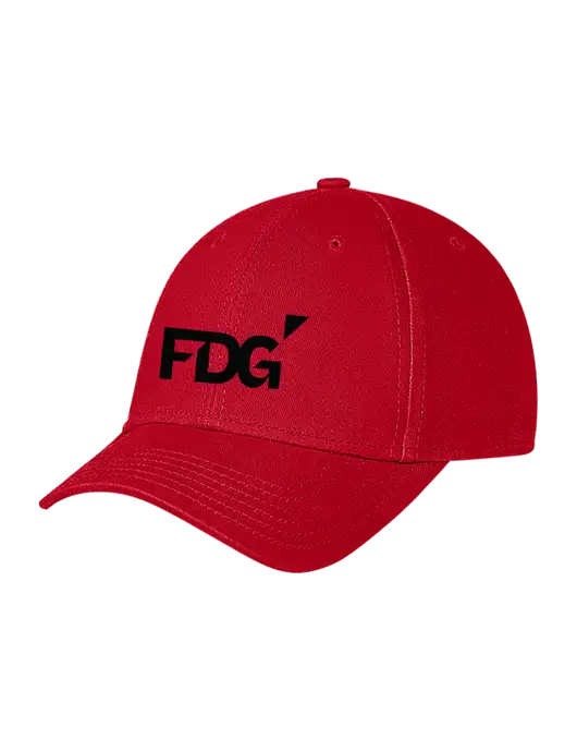 Red Structured Soft Snap Closure Hook & Loop Cap w/FDG Logo