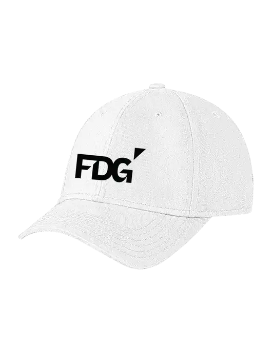 White Structured Soft Snap Closure Hook & Loop Cap w/FDG Logo
