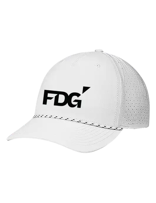 Richardson Laser Perf Performance White/White-Black Rope Cap w/FDG Logo