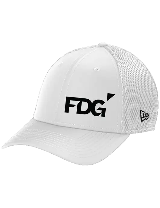 New Era 39THIRTY Performance Stretch White Mesh Cap w/FDG Logo