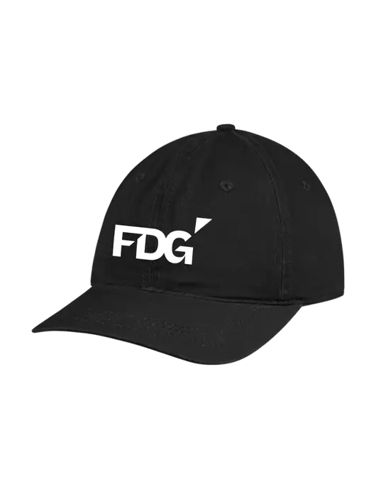 Garment Washed Unstructured Twill Black Cap w/FDG Logo