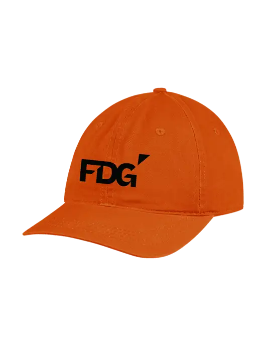 Garment Washed Unstructured Twill Orange Cap w/FDG Logo