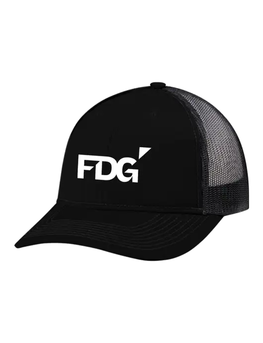 Snapback Ponytail Trucker Cap Black w/Black Mesh w/FDG Logo