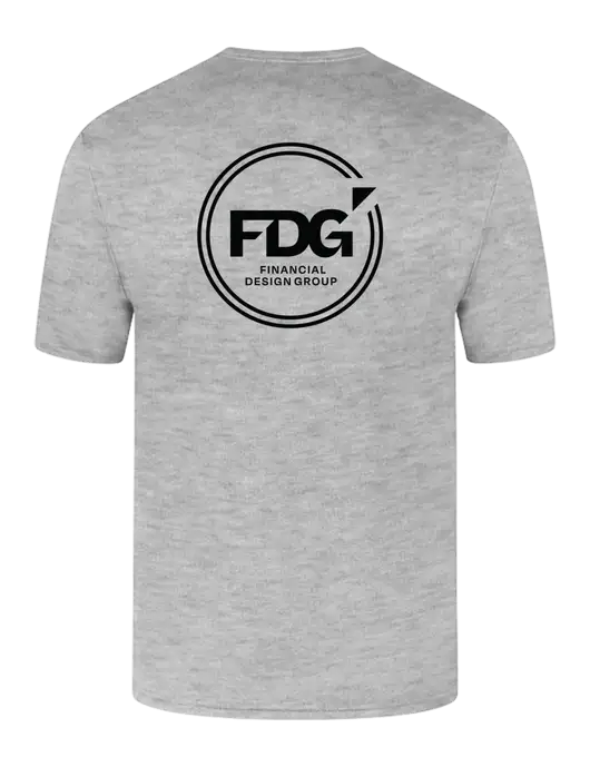Core Blend Light Grey Heather Pocket T-Shirt w/FDG Circle Logo, FDG Logo