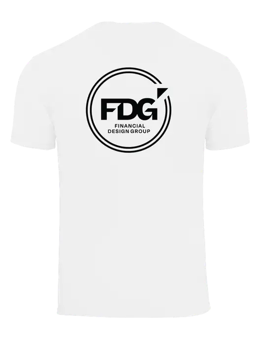 White Heavyweight 6.1 oz Pocket T-Shirt w/FDG Circle Logo, FDG Logo