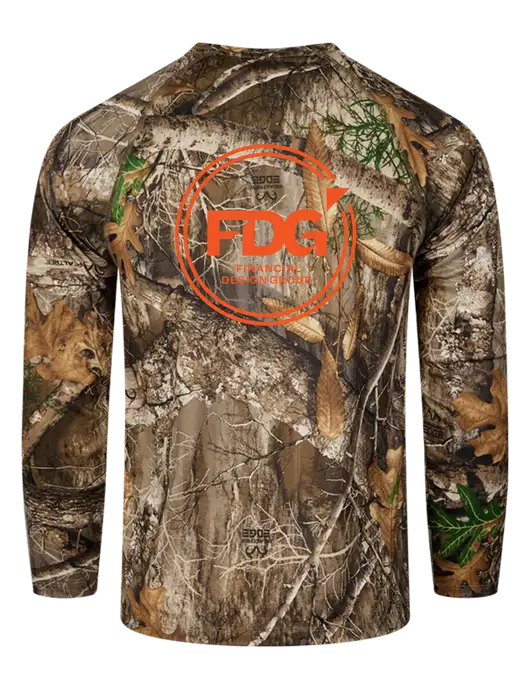 Russell Outdoors Realtree Edge Camo Long Sleeve Pocket T-Shirt w/FDG Circle Logo, FDG Circle Logo