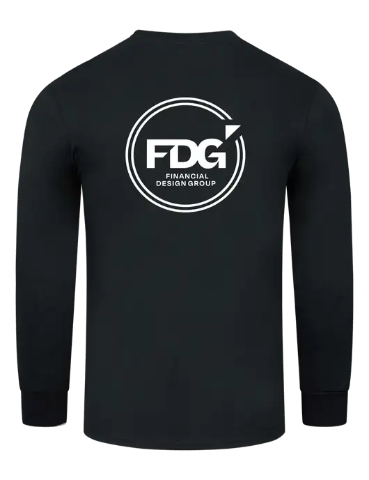 Black Long Sleeve Heavyweight 6.1 oz Pocket T-Shirt w/FDG Circle Logo, FDG Circle Logo