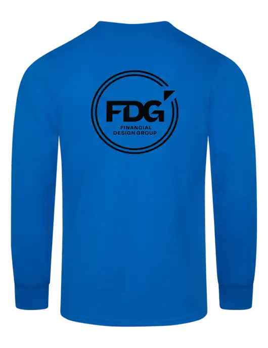 Royal Blue Long Sleeve Heavyweight 6.1 oz Pocket T-Shirt w/FDG Circle Logo, FDG Logo