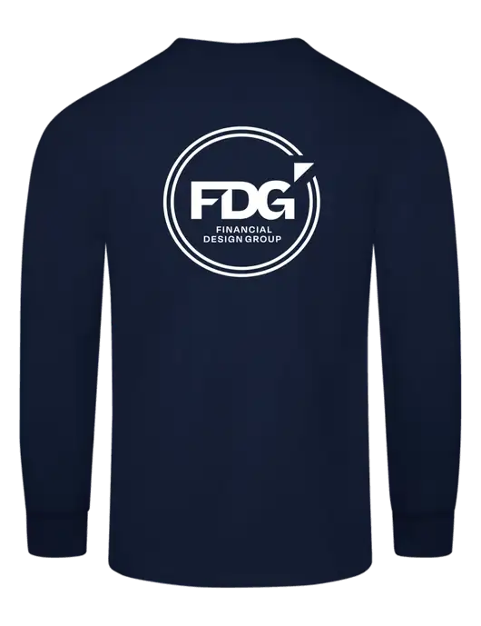 Navy Long Sleeve Heavyweight 6.1 oz Pocket T-Shirt w/FDG Circle Logo, FDG Circle Logo