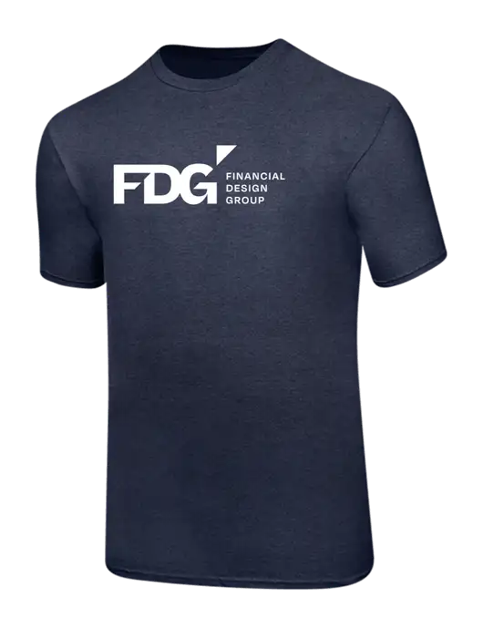 Ring Spun Heather Navy 4.5 oz T-Shirt w/FDG Logo