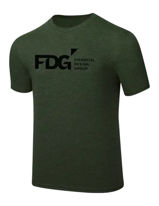 Simply Soft Heathered Forest Green 4.5oz  Poly/Combed Ring Spun Cotton T-Shirt w/FDG Logo