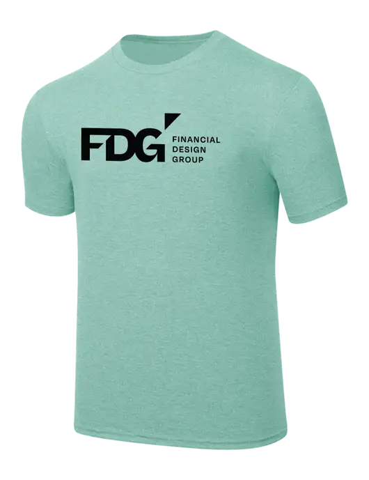 Simply Soft Heathered Sage 4.5oz  Poly/Combed Ring Spun Cotton T-Shirt w/FDG Logo