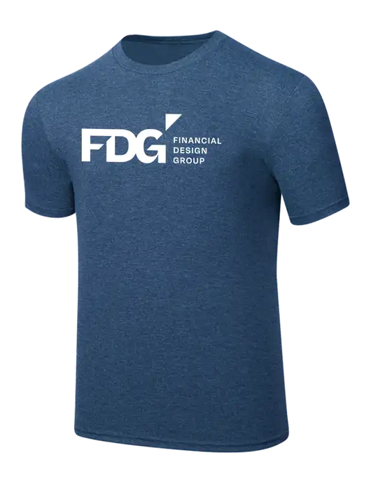 Simply Soft Heathered Navy 4.5oz  Poly/Combed Ring Spun Cotton T-Shirt w/FDG Logo