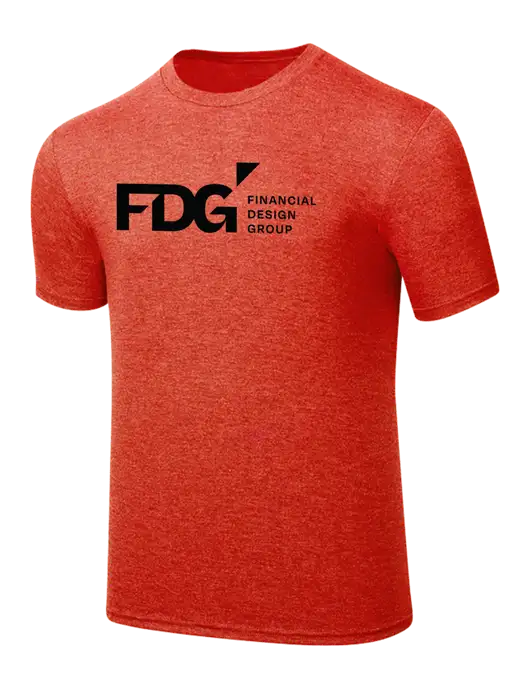 Simply Soft Dark Orange Heathered 4.5oz  Poly/Combed Ring Spun Cotton T-Shirt w/FDG Logo
