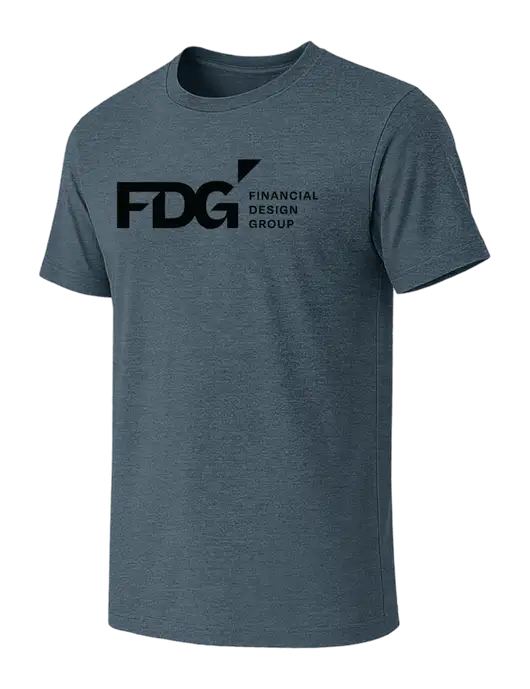 BELLA+CANVAS Heather Slate Blue CVC Short Sleeve Tee w/FDG Logo