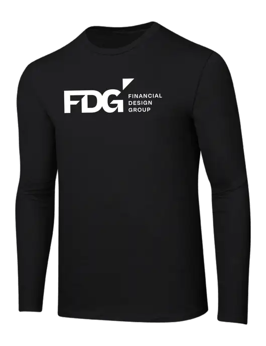 Ring Spun Jet Black 4.5 oz Long Sleeve T-Shirt w/FDG Logo