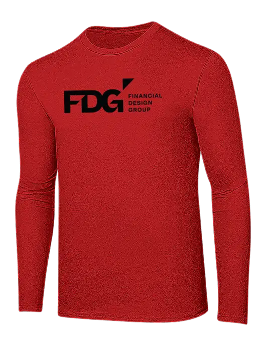Ring Spun Dark Red 4.5 oz Long Sleeve T-Shirt w/FDG Logo