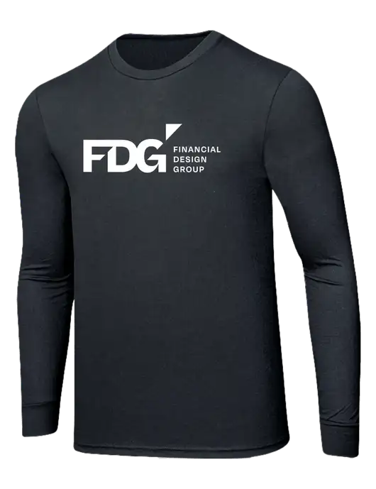 Simply Soft Long Sleeve Black Frost 4.5 oz, Poly/Combed Ring Spun Cotton T-Shirt w/FDG Logo