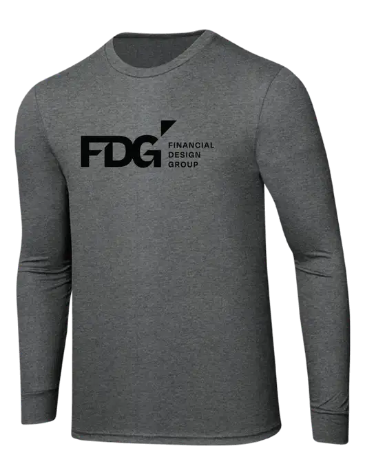 Simply Soft Long Sleeve Medium Grey Frost 4.5 oz, Poly/Combed Ring Spun Cotton T-Shirt w/FDG Logo