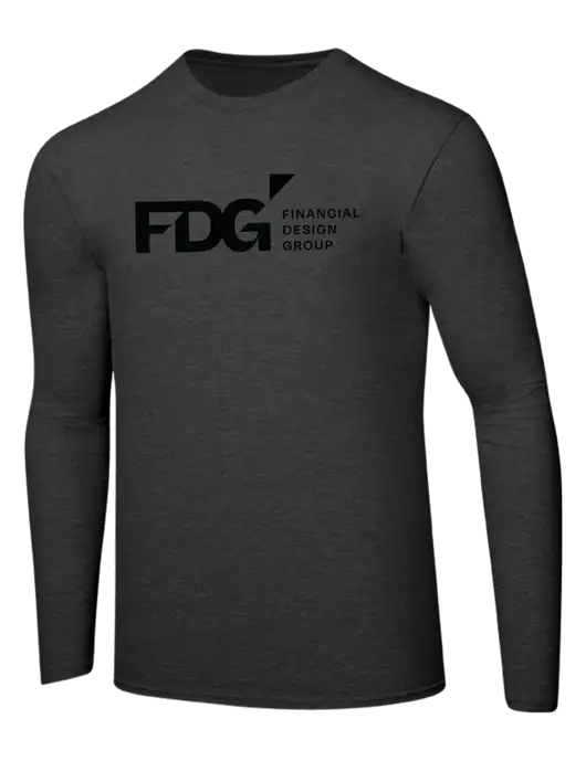Ring Spun Dark Heather Grey 4.5 oz Long Sleeve T-Shirt w/FDG Logo