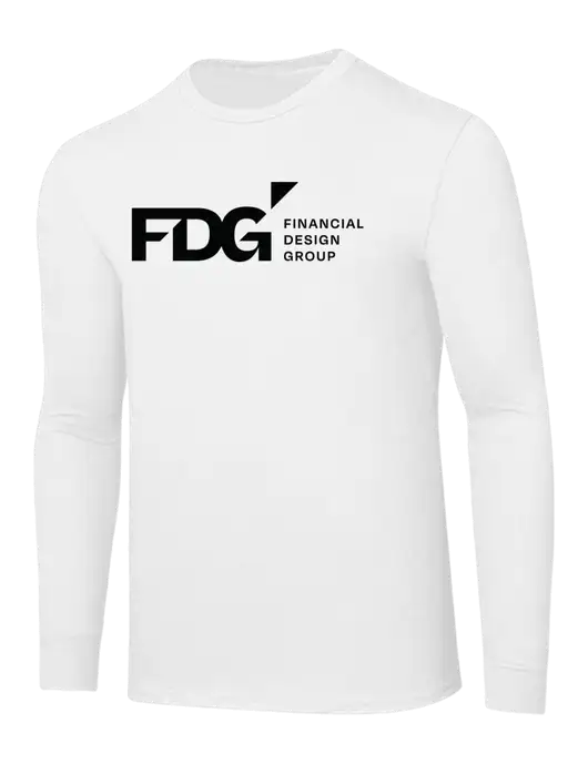 Core Blend White Long Sleeve Tee w/FDG Logo