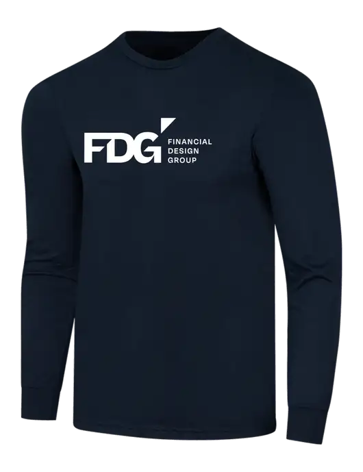 Simply Soft Long Sleeve Navy 4.5 oz, Poly/Combed Ring Spun Cotton T-Shirt w/FDG Logo