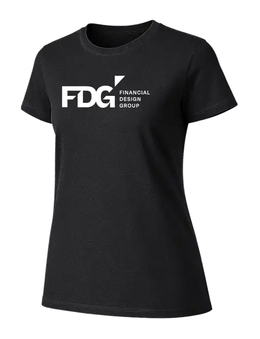Womens Ring Spun Jet Black 4.5 oz T-Shirt w/FDG Logo