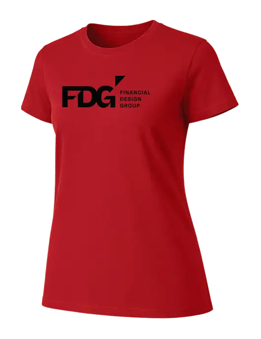 Womens Ring Spun Bright Red 4.5 oz T-Shirt w/FDG Logo