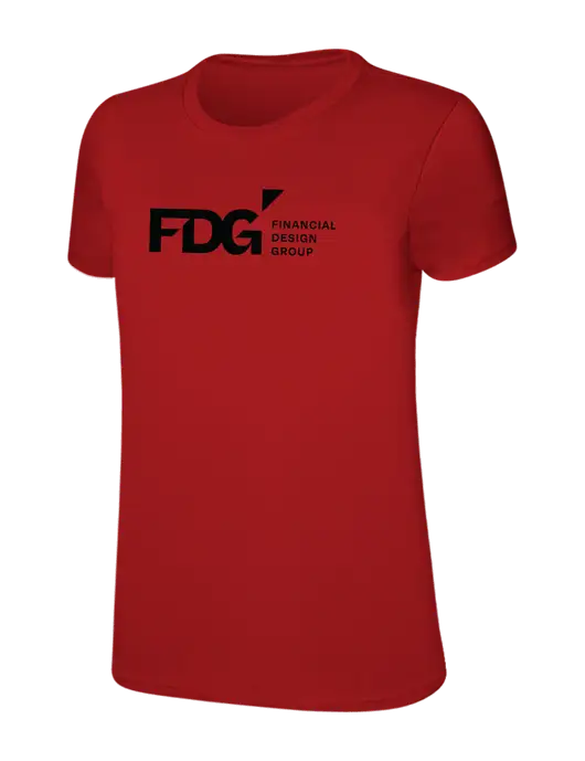 Womens Ring Spun Bright Red 4.5 oz T-Shirt w/FDG Logo