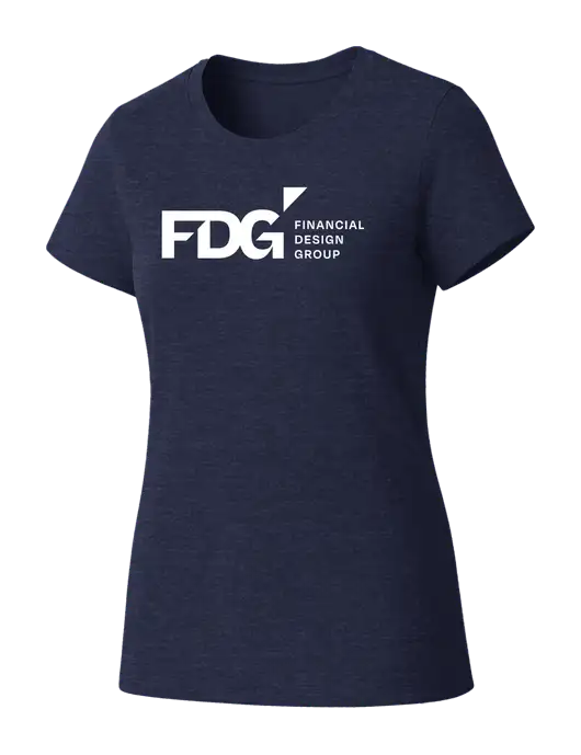 Womens Seriously Soft Heathered Navy T-Shirt w/FDG Logo