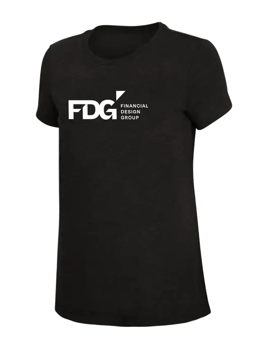 Womens Simply Soft Black 4.5oz Poly/Combed Ring Spun Cotton T-Shirt w/FDG Logo