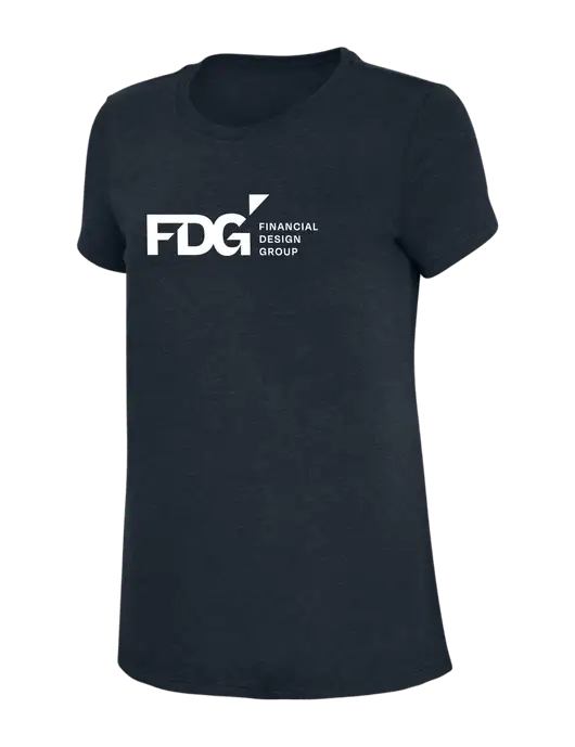 Womens Simply Soft Navy 4.5oz Poly/Combed Ring Spun Cotton T-Shirt w/FDG Logo
