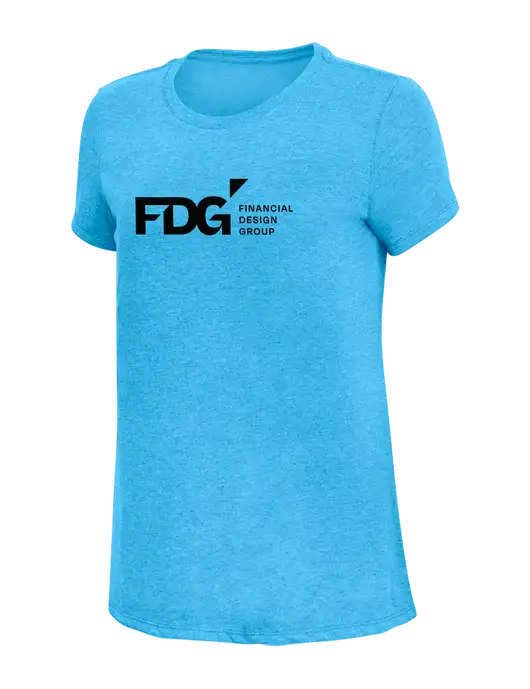Womens Simply Soft Turquoise Frost 4.5oz  Poly/Combed Ring Spun Cotton T-Shirt w/FDG Logo
