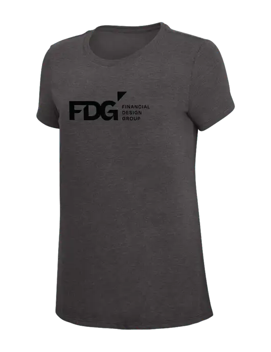 Womens Simply Soft Heather Charcoal 4.5oz  Poly/Combed Ring Spun Cotton T-Shirt w/FDG Logo