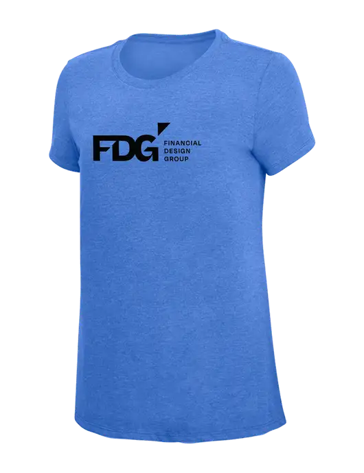 Womens Simply Soft Royal Frost 4.5oz  Poly/Combed Ring Spun Cotton T-Shirt w/FDG Logo