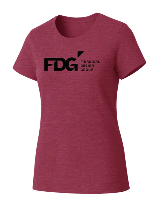 Womens Seriously Soft Heathered Cardinal T-Shirt w/FDG Logo